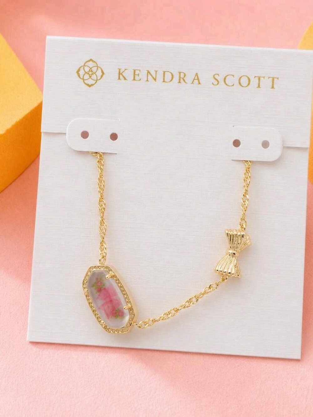 Kendra Scott Elisa Bow Gold Rosa Beaux Necklace